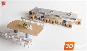 Kid's table and chairs Skp Files 